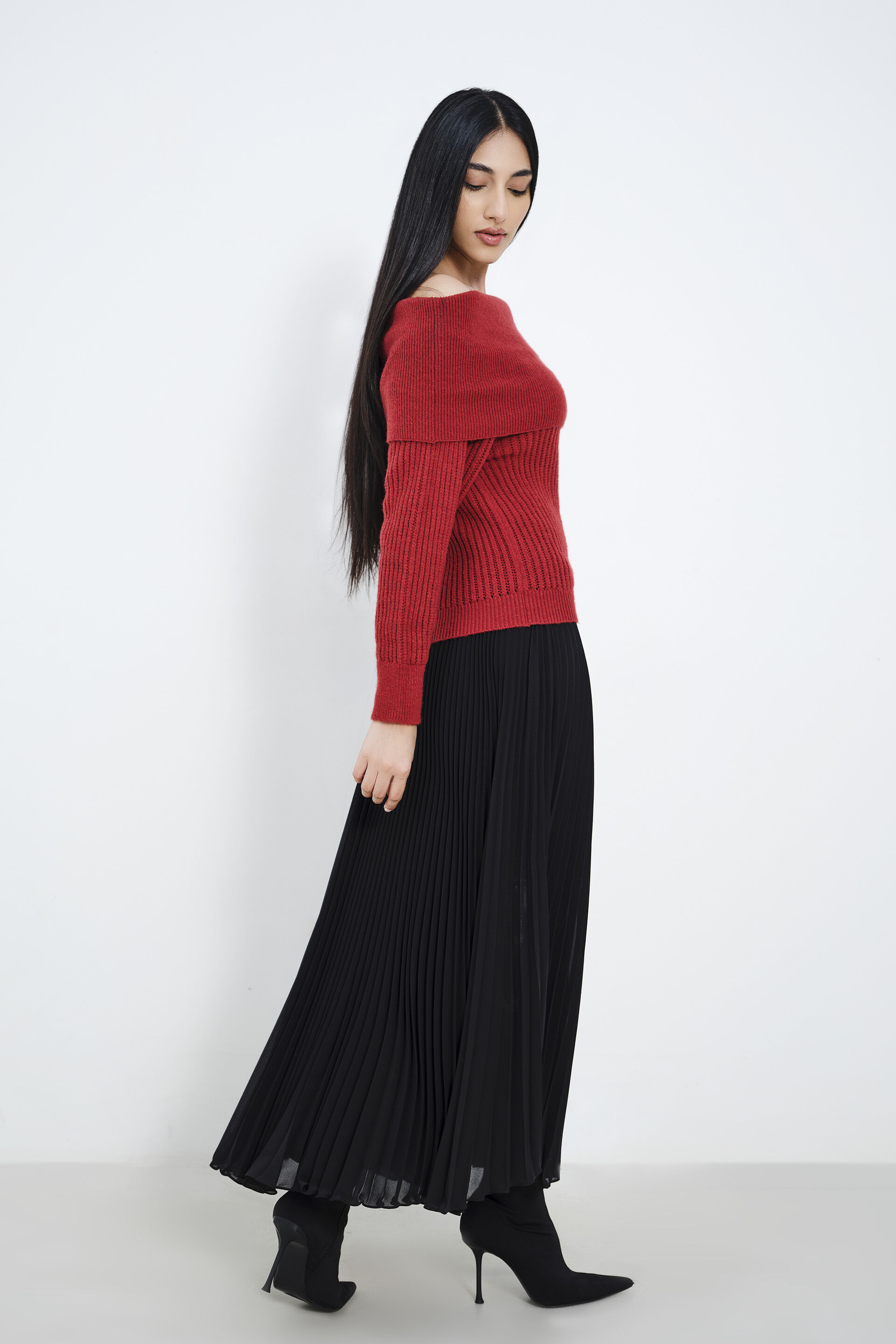 Astro Dust Off-Shoulder Sweater, Rust, image 4